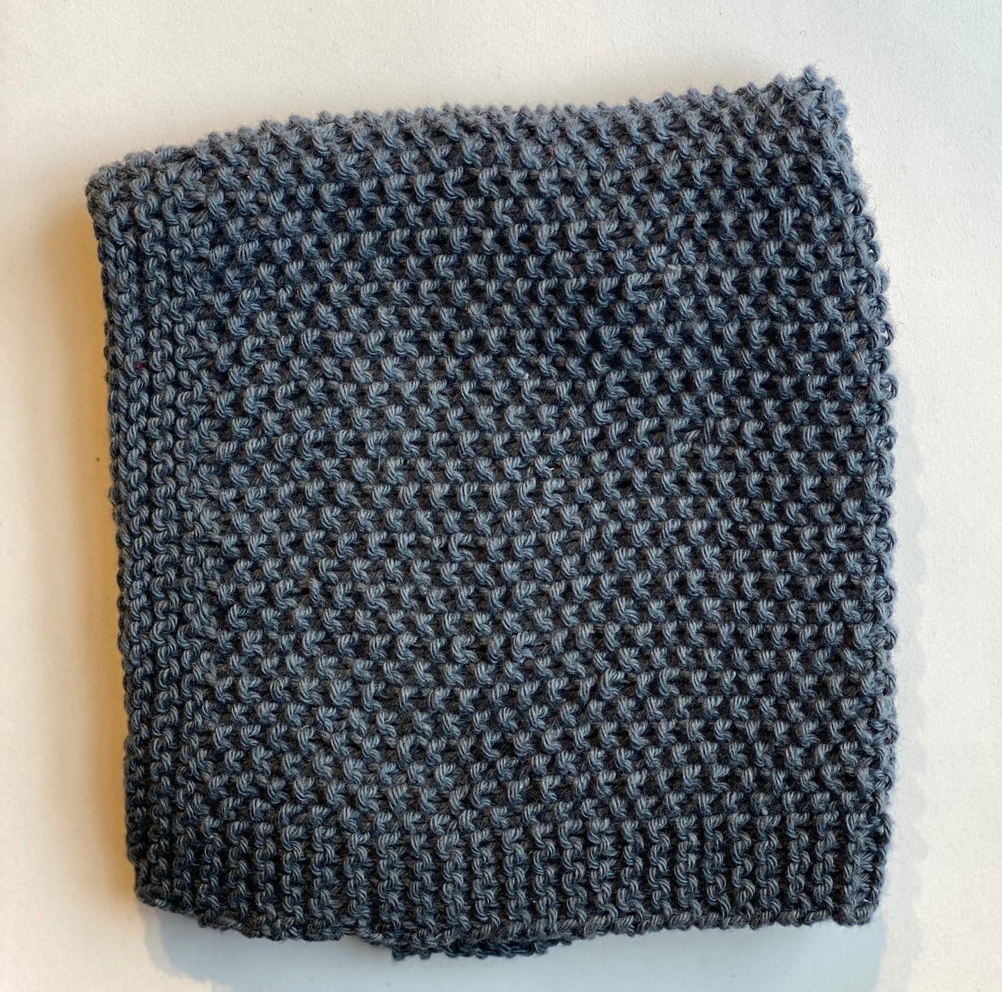 Perle strikket karklud - grå blå